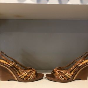 Leather Via Spiga Wedge Sandals size 9